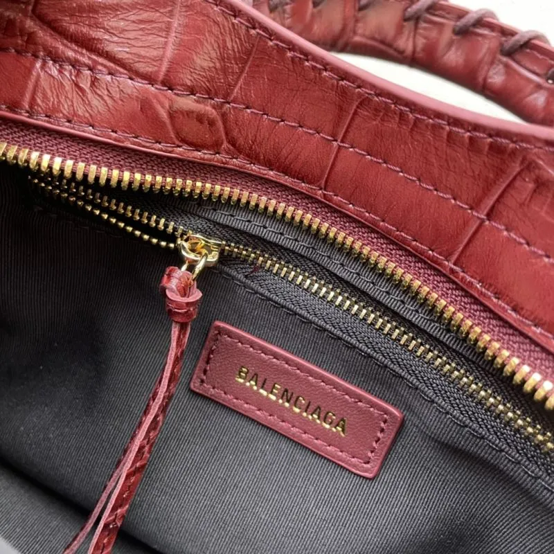 Balenciaga Classic City Small 24cm Red Crocodile Leather Handbag - Image 9