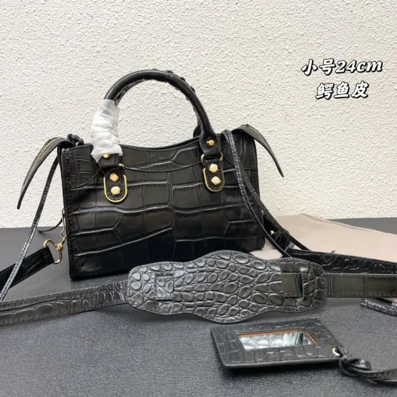 Alternative view of Balenciaga Classic City Small Black Crocodile Leather Handbag