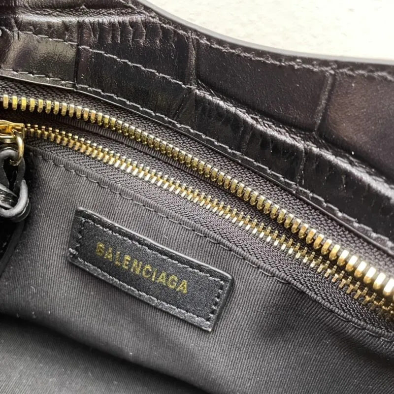 Balenciaga Classic City Small Black Crocodile Leather Handbag - Image 9