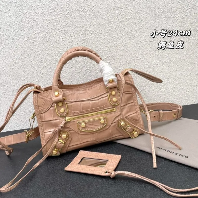 Balenciaga Small Classic City Crocodile Leather Crossbody Bag