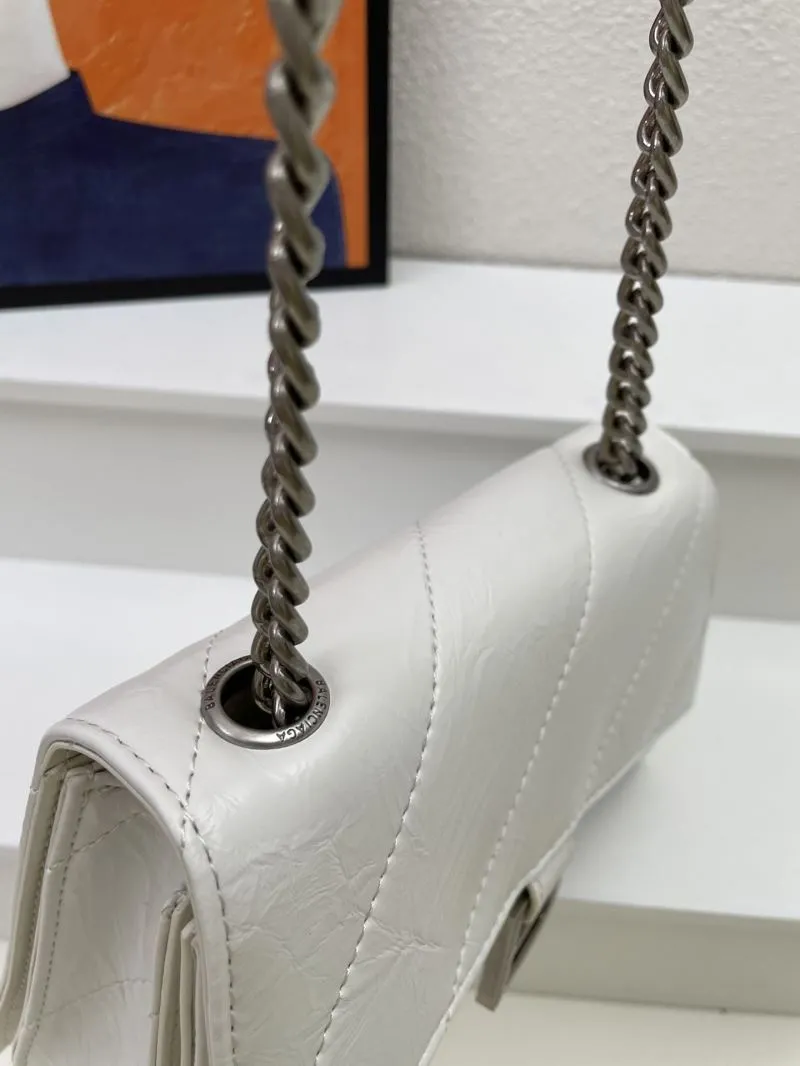 Balenciaga White Mini Hourglass Chain Bag 8915 - Image 6