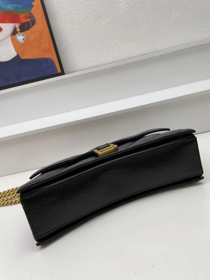 Balenciaga Black Hourglass Chain Shoulder Bag 8911 - Image 7