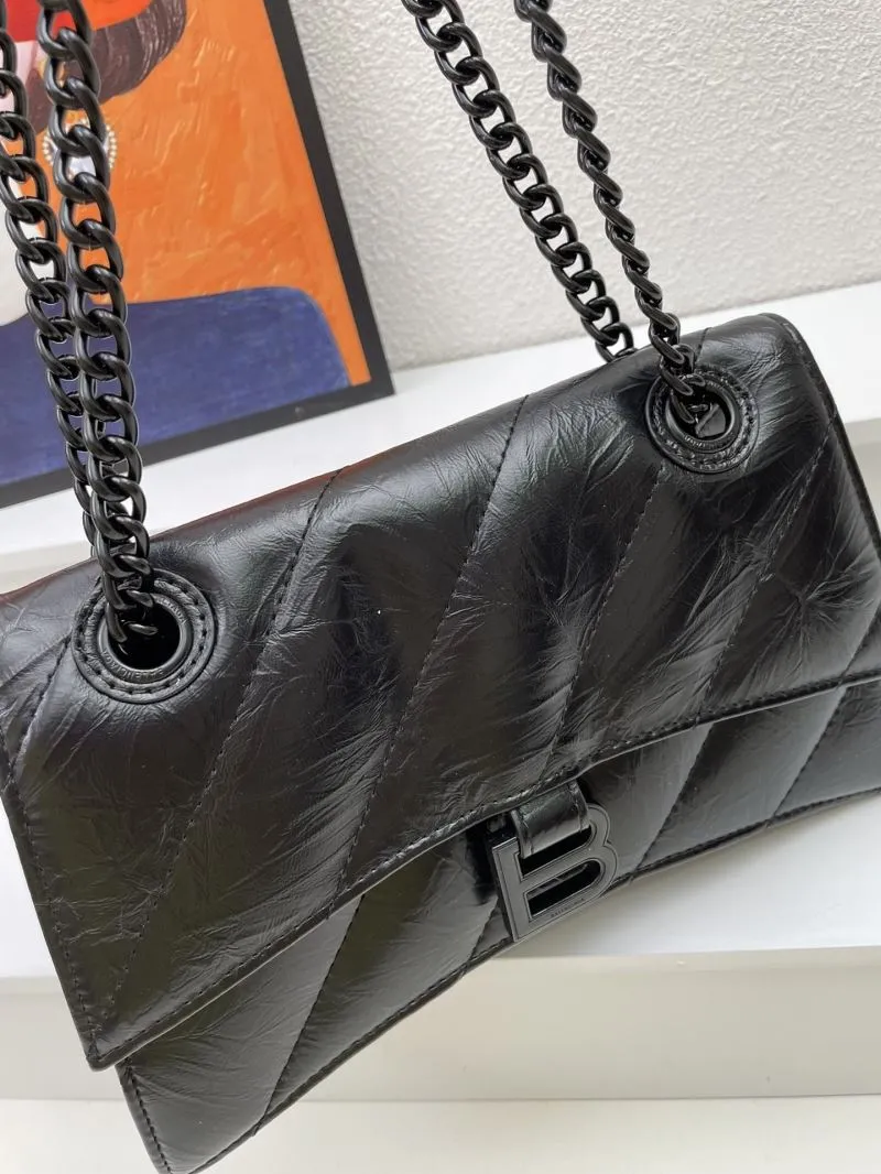 Balenciaga Black Hourglass Chain Shoulder Bag 8911 - Image 6
