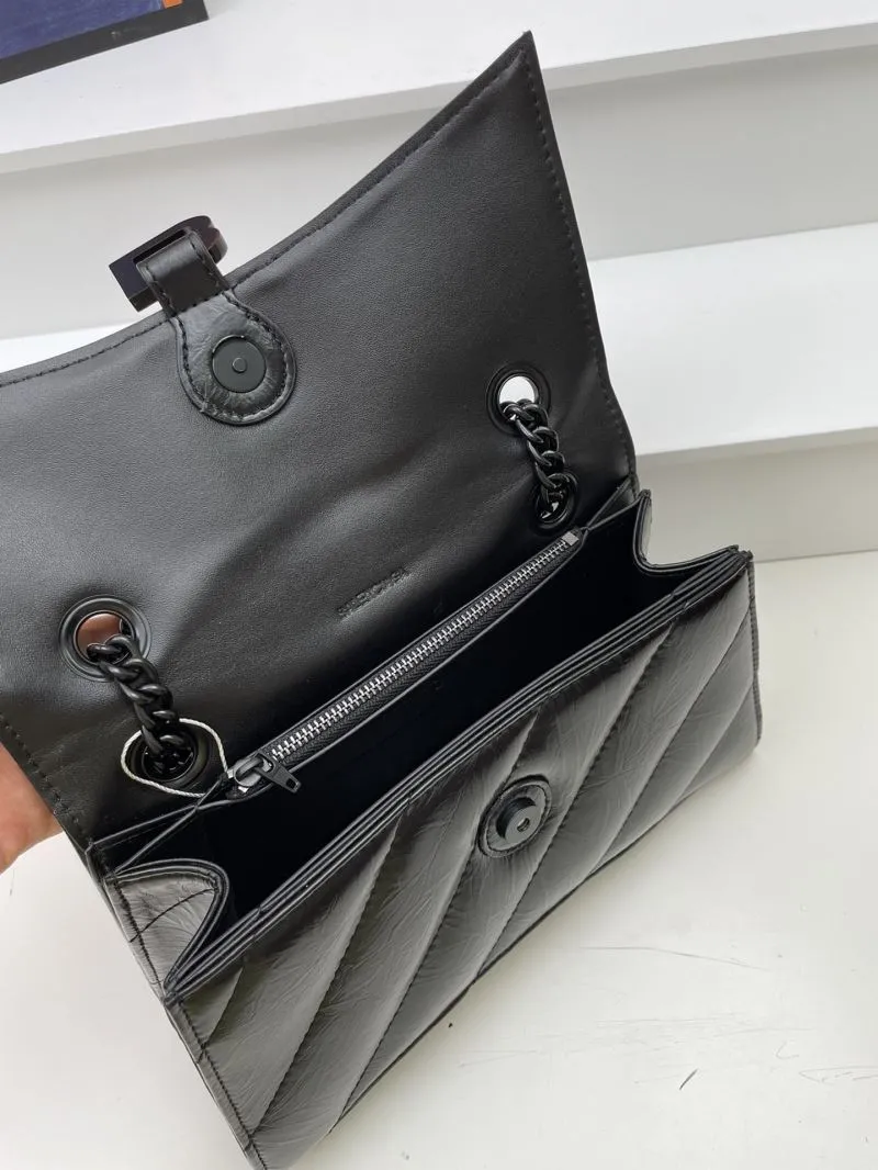 Balenciaga Black Hourglass Chain Shoulder Bag 8911 - Image 8
