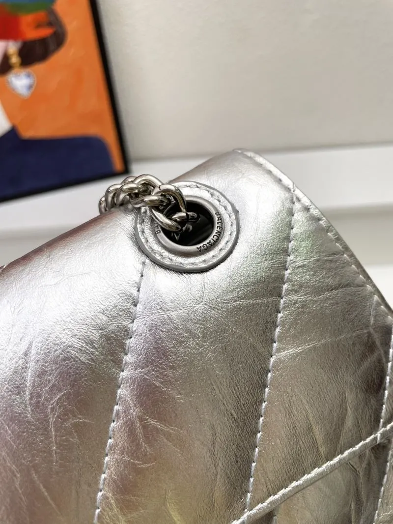 Balenciaga Silver Hourglass Chain Shoulder Bag 8911 - Image 5