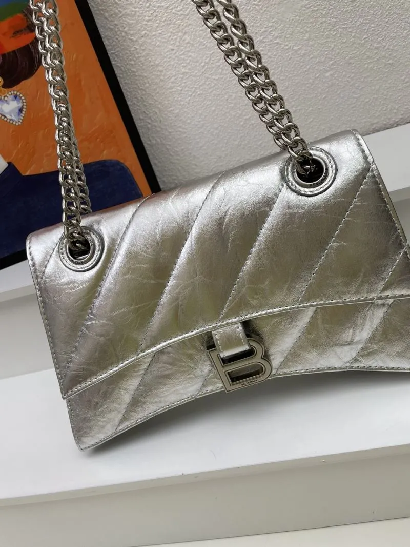 Balenciaga Silver Hourglass Chain Shoulder Bag 8911 - Image 6