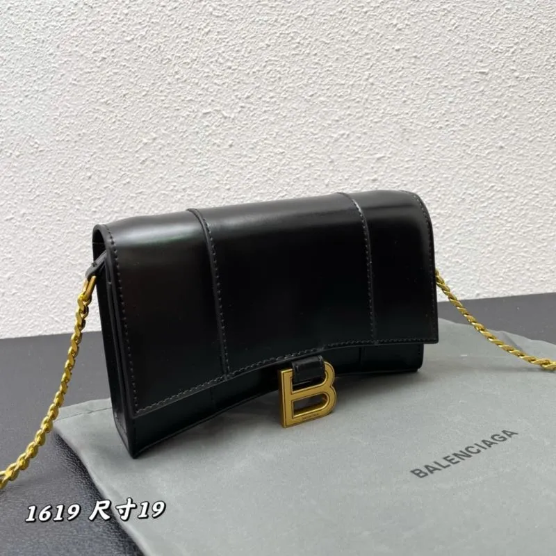 Balenciaga Black Hourglass Chain Crossbody Bag Size 19 - Image 3