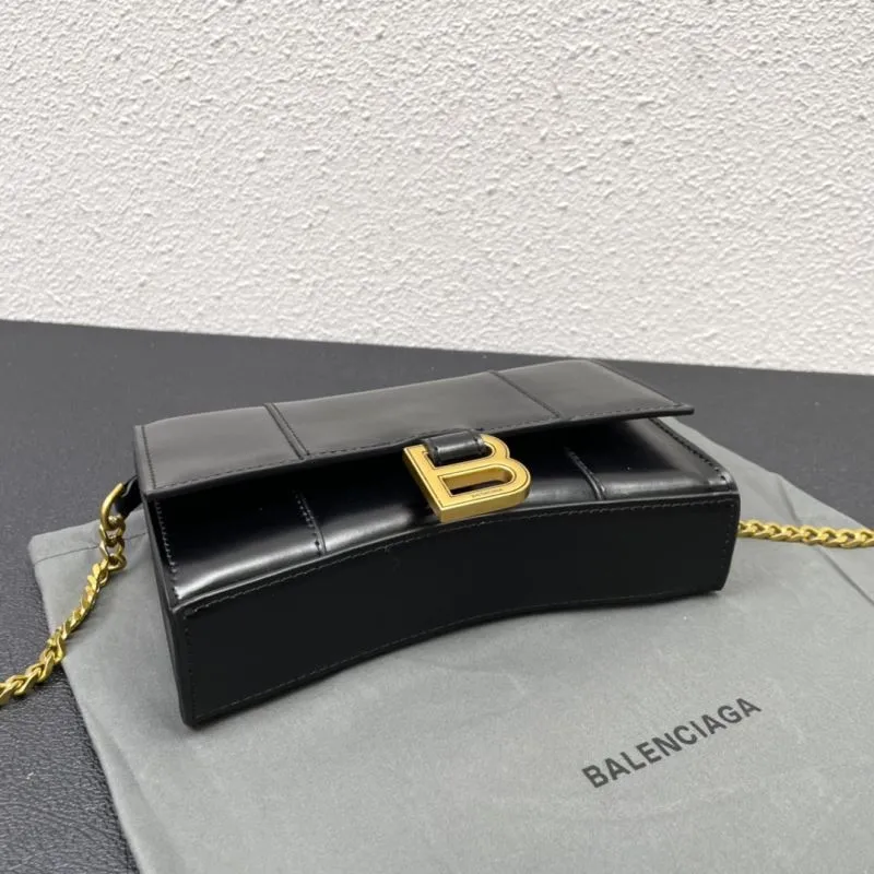 Balenciaga Black Hourglass Chain Crossbody Bag Size 19 - Image 4