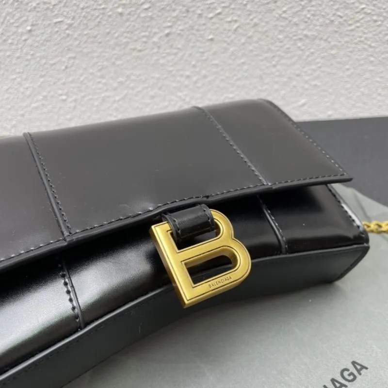 Balenciaga Black Hourglass Chain Crossbody Bag Size 19 - Image 5