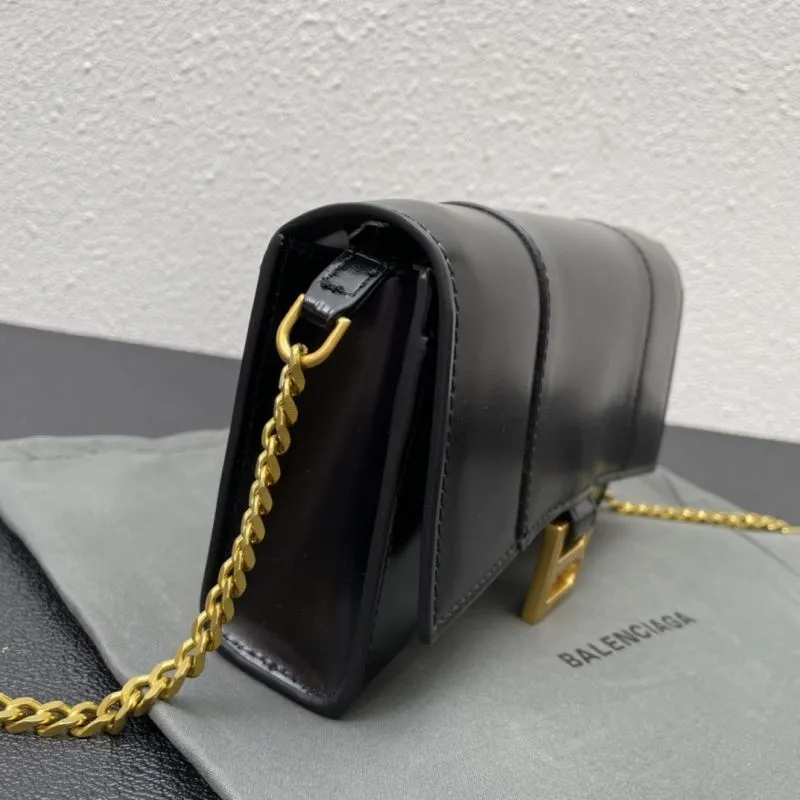 Balenciaga Black Hourglass Chain Crossbody Bag Size 19 - Image 6