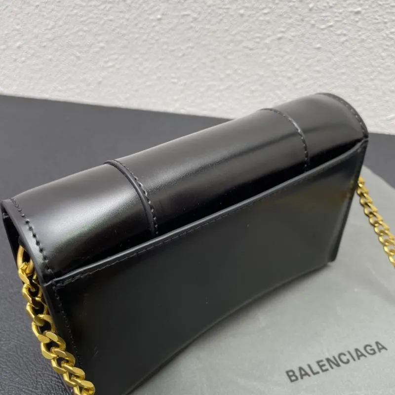 Balenciaga Black Hourglass Chain Crossbody Bag Size 19 - Image 7