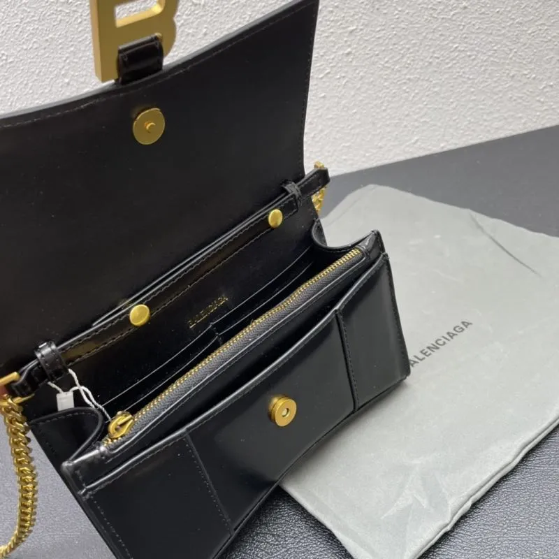 Balenciaga Black Hourglass Chain Crossbody Bag Size 19 - Image 8
