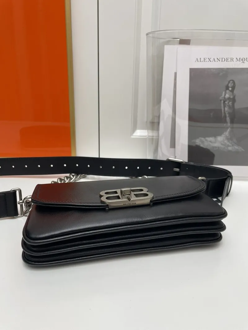 Balenciaga Black Small Leather Crossbody Bag 9015 - Image 5