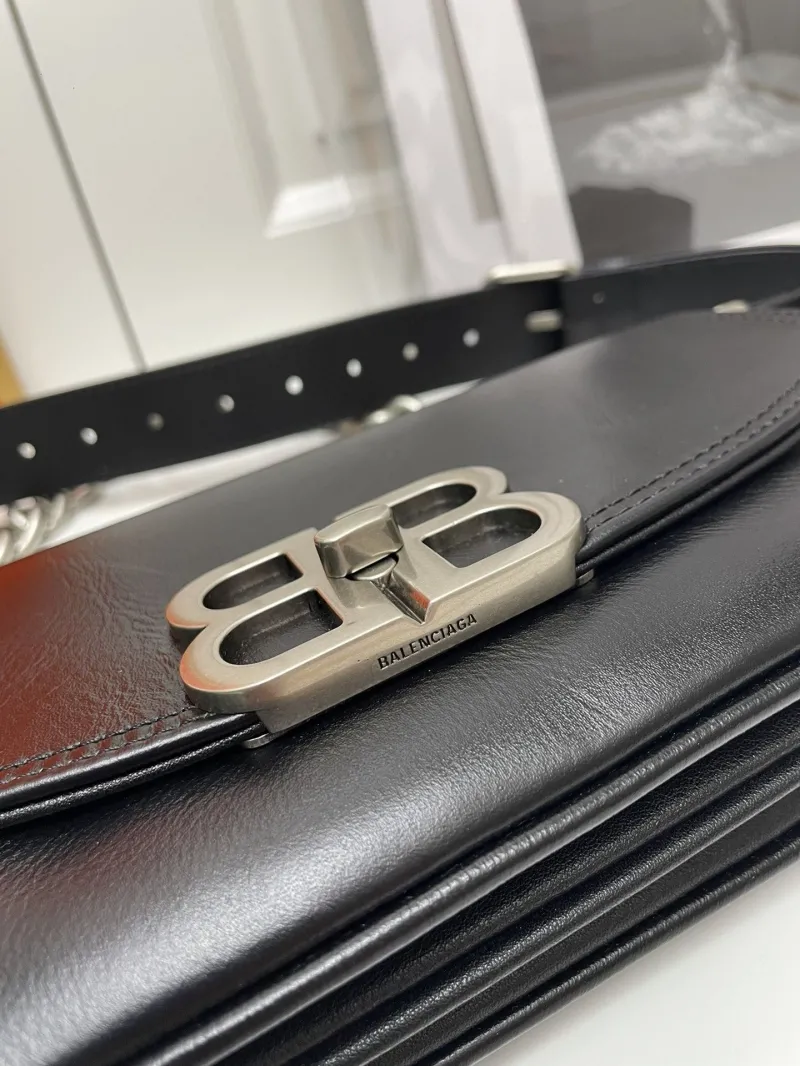 Balenciaga Black Small Leather Crossbody Bag 9015 - Image 6