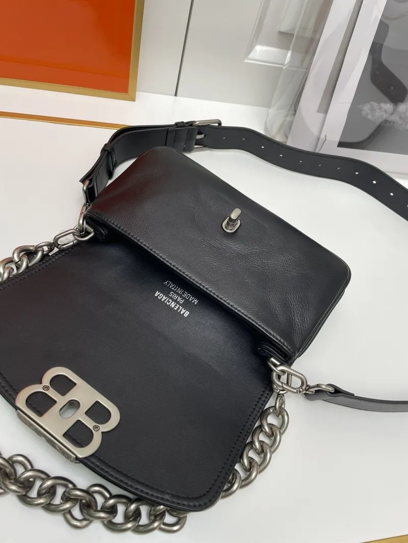 Balenciaga Black Small Leather Crossbody Bag 9015 - Image 8