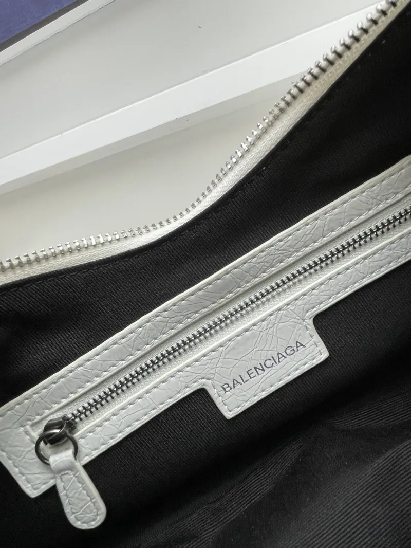 Balenciaga White 8081 Diamond Studded Shoulder Bag 33cm - Image 9