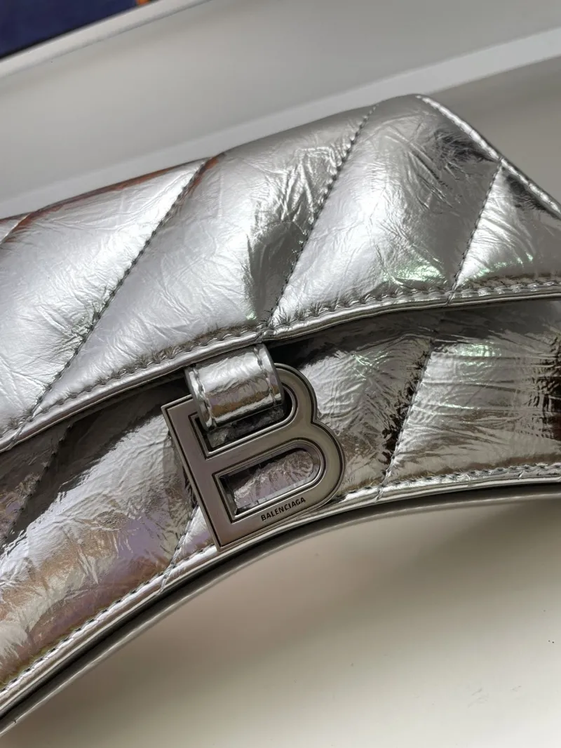 Balenciaga Silver Mini Chain Crossbody Bag 8915 - Image 4