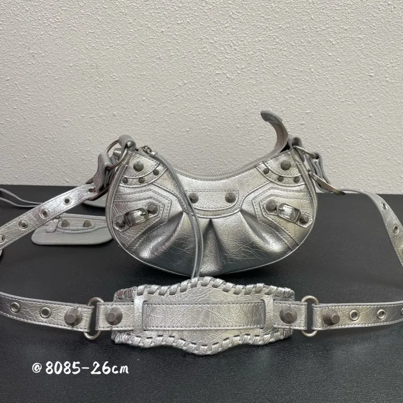 Balenciaga Silver Crossbody Bag 8085