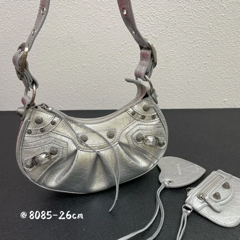 Balenciaga Silver Crossbody Bag 8085 - Image 3
