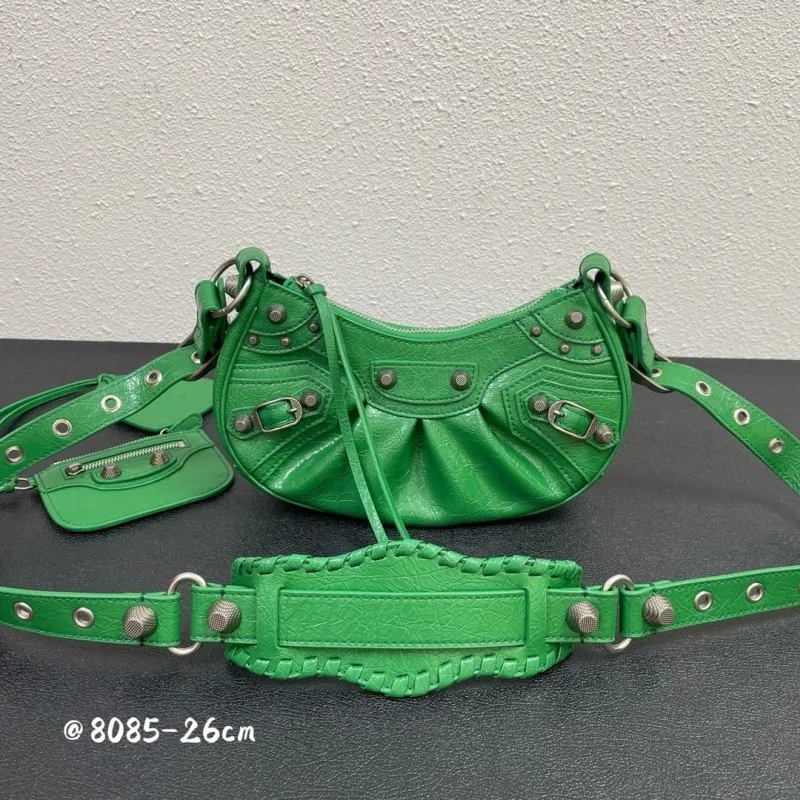 Balenciaga Green Leather Satchel Bag 8085