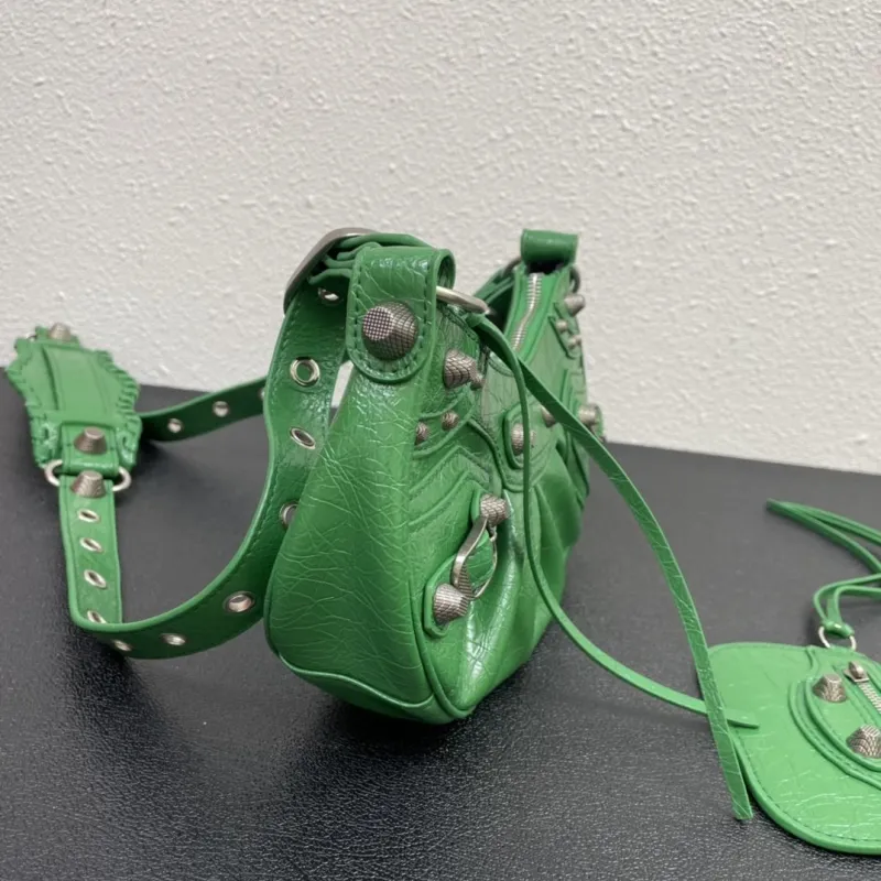 Balenciaga Green Leather Satchel Bag 8085 - Image 4