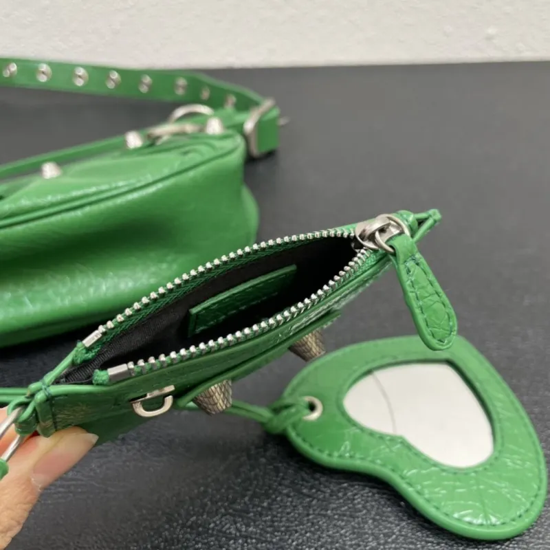 Balenciaga Green Leather Satchel Bag 8085 - Image 6