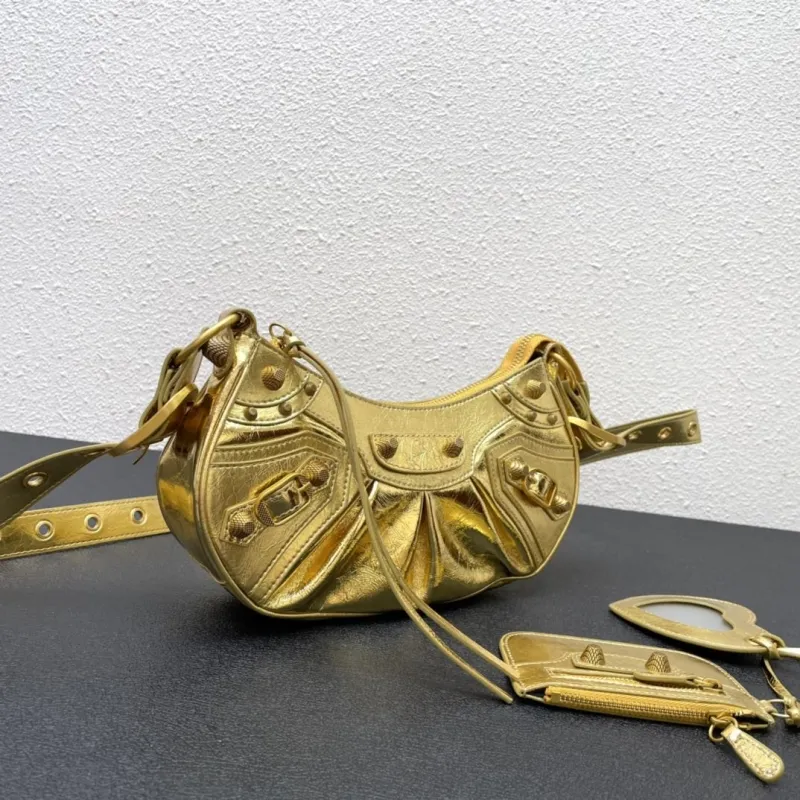 Alternative view of Balenciaga Gold Leather Satchel Bag 53