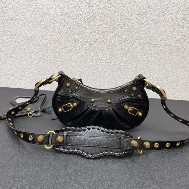 Balenciaga Black Leather Satchel Shoulder Bag