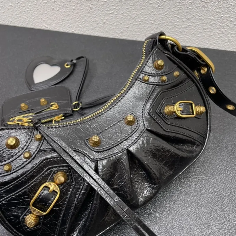 Balenciaga Black Leather Satchel Shoulder Bag - Image 4