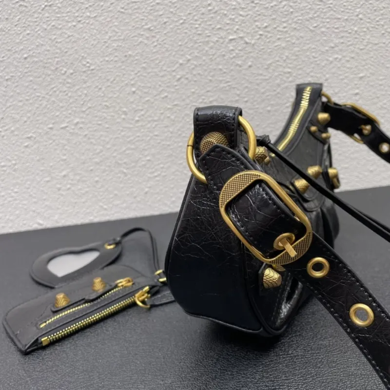 Balenciaga Black Leather Satchel Shoulder Bag - Image 5