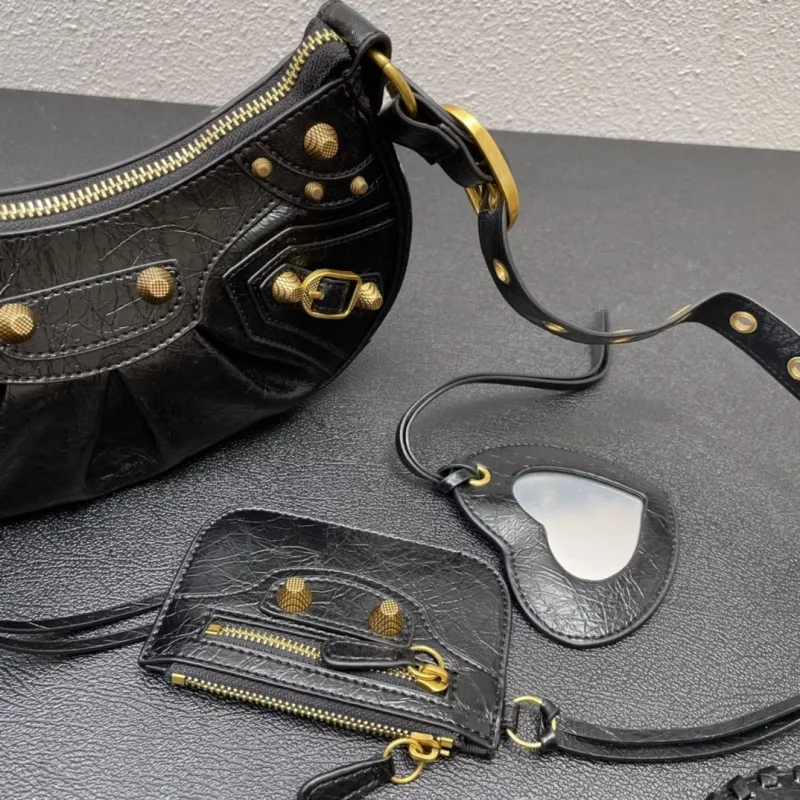 Balenciaga Black Leather Satchel Shoulder Bag - Image 6