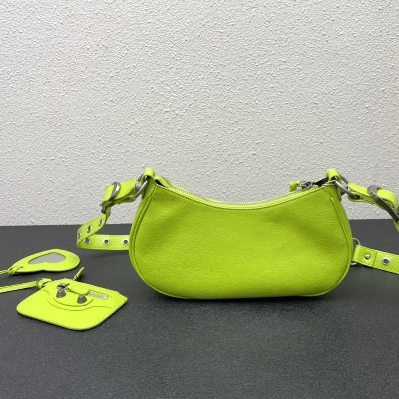 Balenciaga Neon Green Satchel Shoulder Bag Model 56 - Image 3