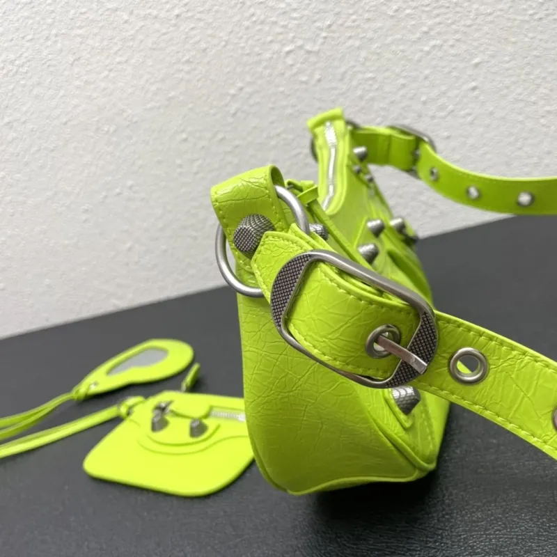 Balenciaga Neon Green Satchel Shoulder Bag Model 56 - Image 5