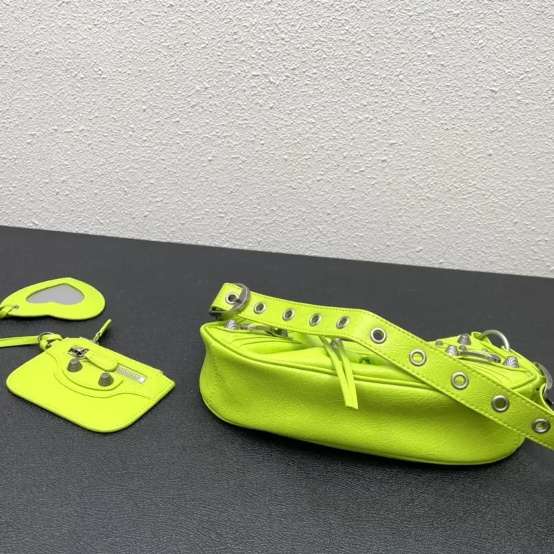 Balenciaga Neon Green Satchel Shoulder Bag Model 56 - Image 6