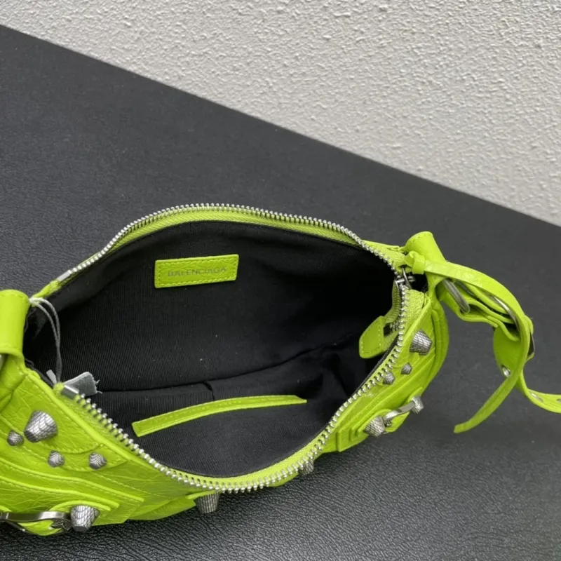 Balenciaga Neon Green Satchel Shoulder Bag Model 56 - Image 8