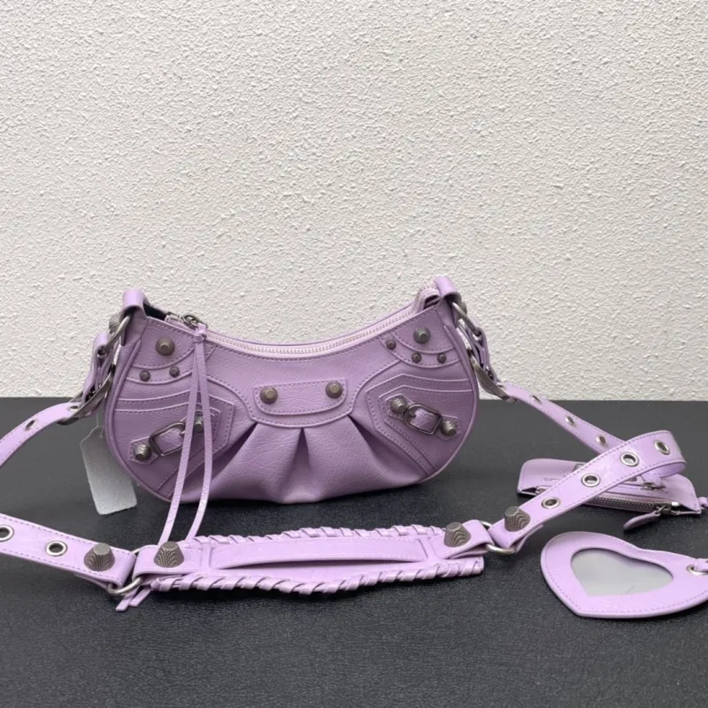 Balenciaga Lavender Satchel Bag with Mirror