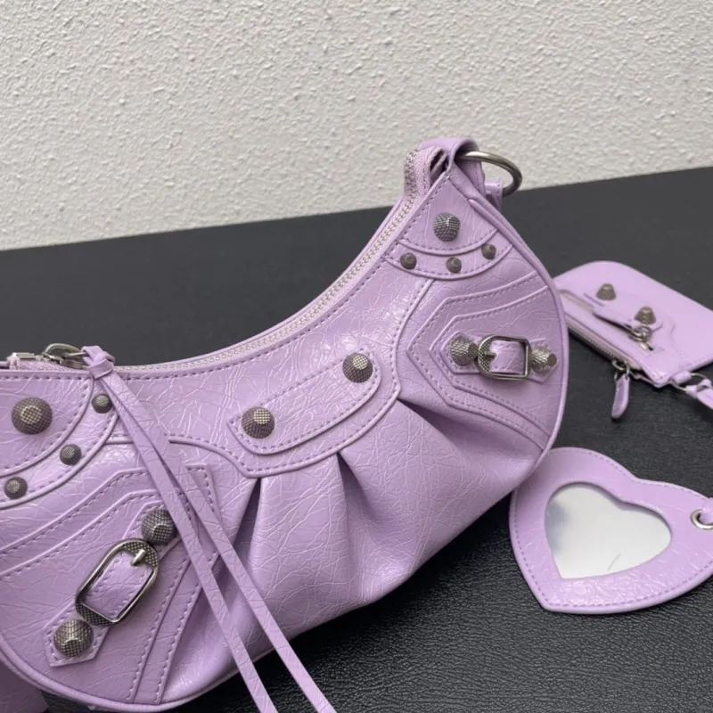 Balenciaga Lavender Satchel Bag with Mirror - Image 4