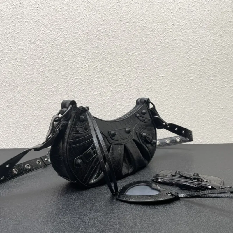 Alternative view of Balenciaga Black Leather Satchel Crossbody Bag 58
