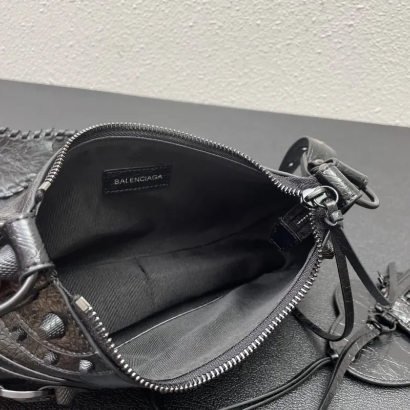 Balenciaga Black Leather Satchel Crossbody Bag 58 - Image 8