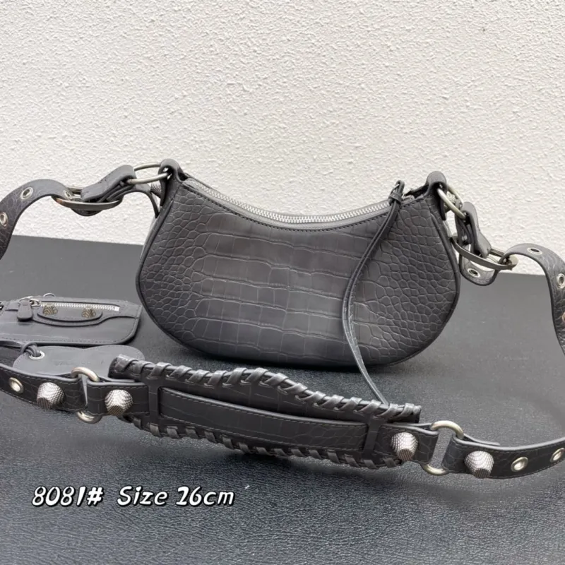 Balenciaga Gray Crocodile Satchel Bag 8081 Size 26cm - Image 3