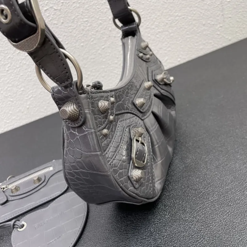 Balenciaga Gray Crocodile Satchel Bag 8081 Size 26cm - Image 5
