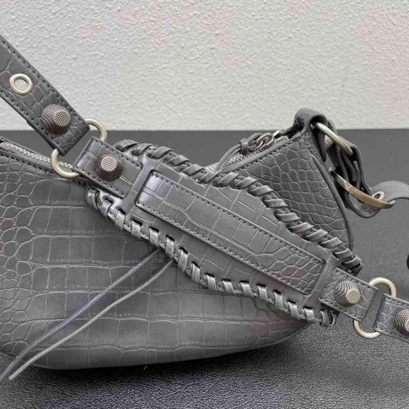 Balenciaga Gray Crocodile Satchel Bag 8081 Size 26cm - Image 6