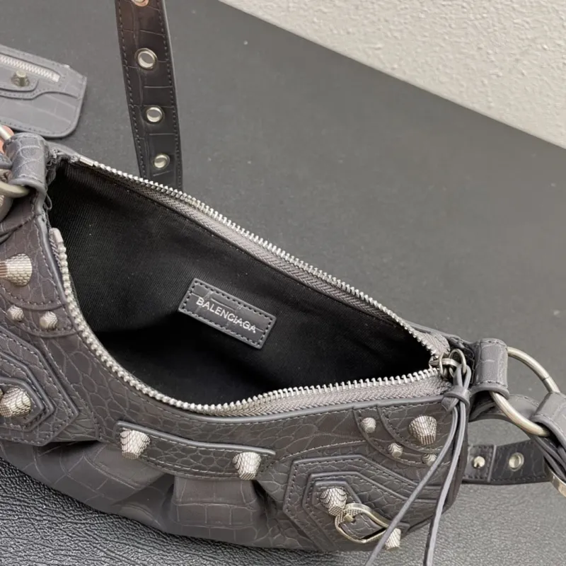 Balenciaga Gray Crocodile Satchel Bag 8081 Size 26cm - Image 8