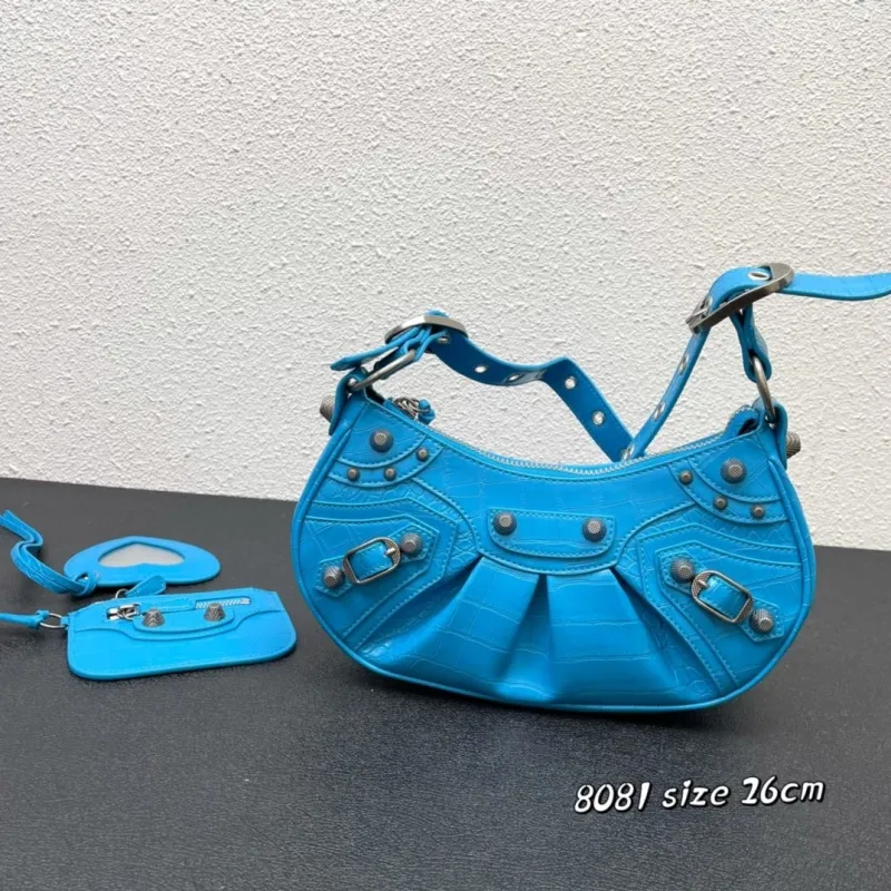 Balenciaga Blue Shoulder Bag 8081 Size 26cm