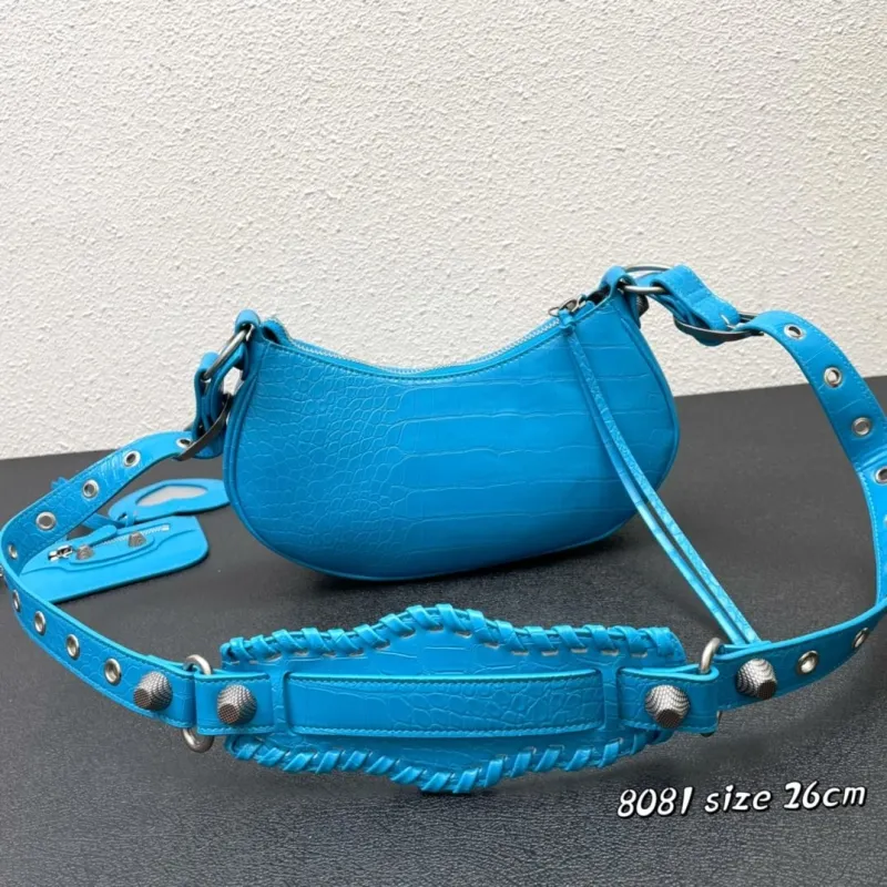 Alternative view of Balenciaga Blue Shoulder Bag 8081 Size 26cm