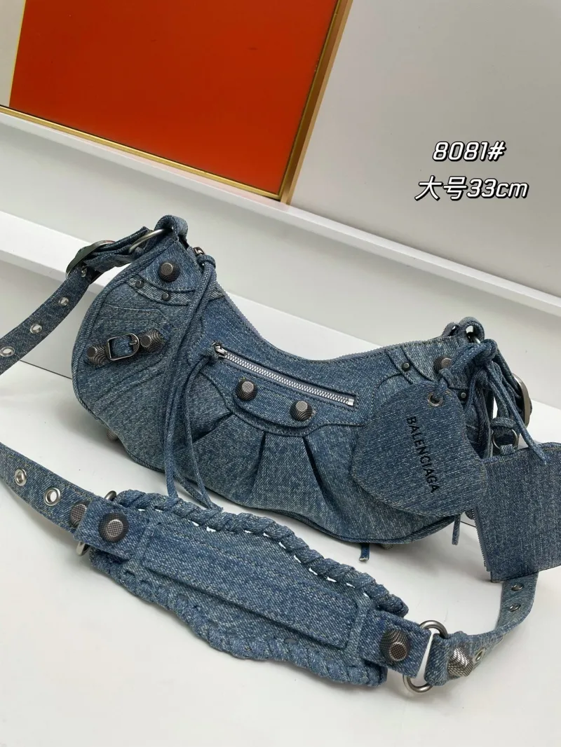 Balenciaga Denim Shoulder Bag Large 33cm 8081
