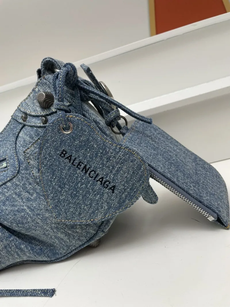 Balenciaga Denim Shoulder Bag Large 33cm 8081 - Image 5