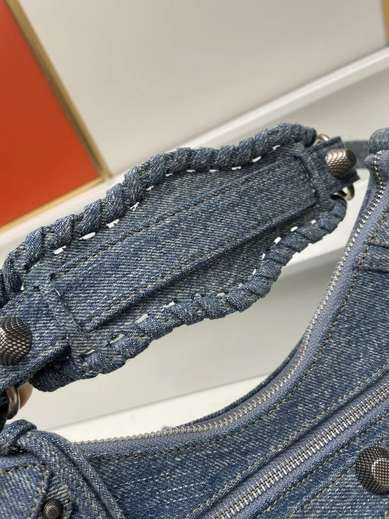 Balenciaga Denim Shoulder Bag Large 33cm 8081 - Image 7
