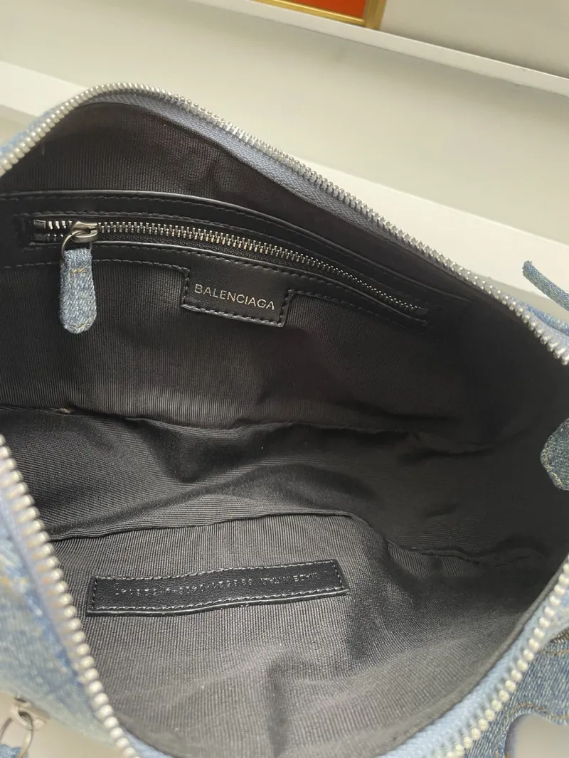 Balenciaga Denim Shoulder Bag Large 33cm 8081 - Image 8