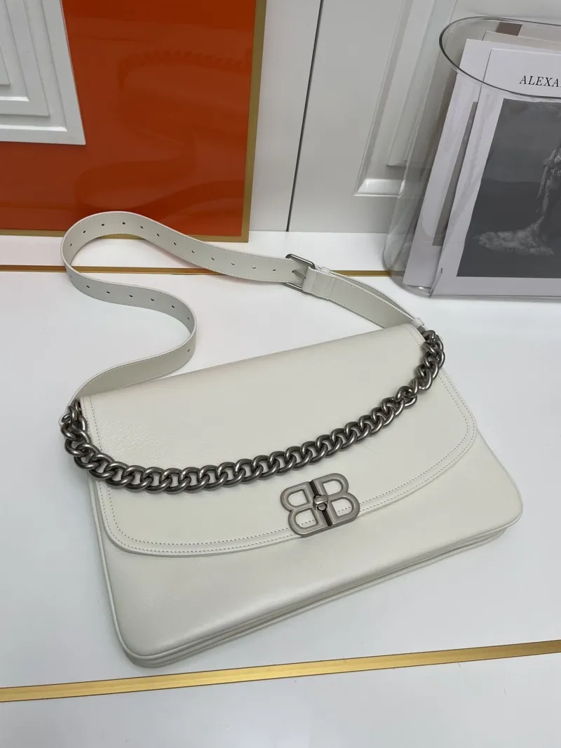 Balenciaga White Large Satchel Bag Model 9015 - Image 8